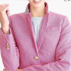 J.Crew pink houndstooth blazer size 6